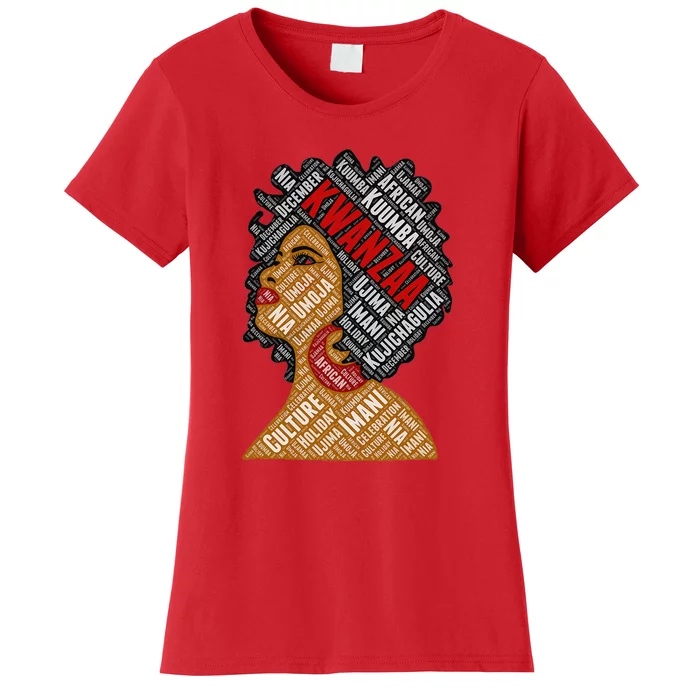 Kwanzaa 7 Principles Afro Black Woman Women's T-Shirt