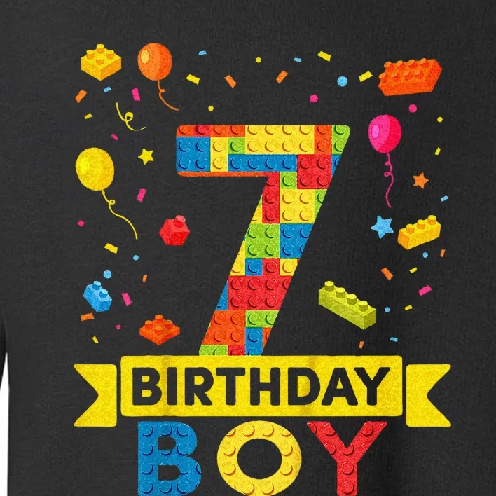 Kids 7 Year Old Building Blocks 7th Birthday Boy Toddler Sweatshirt