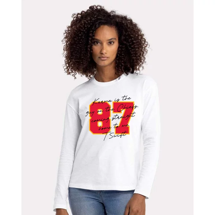 Karma 87 Karma Womens Cotton Relaxed Long Sleeve T-Shirt