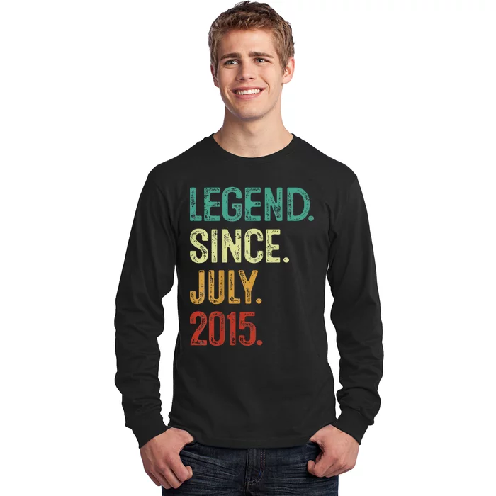 Kids 8 Years Old Legend Since July 2015 8th Birthday Long Sleeve Shirt