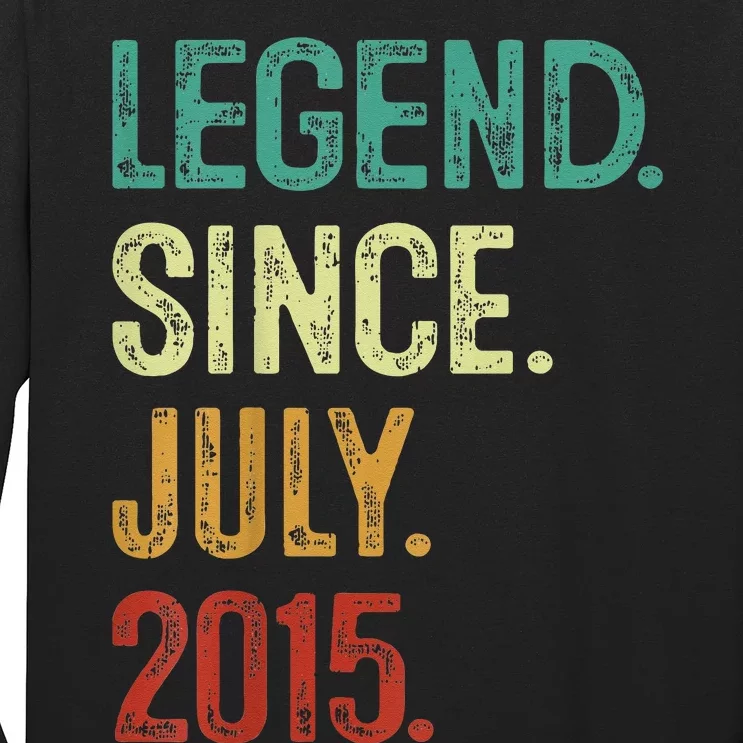 Kids 8 Years Old Legend Since July 2015 8th Birthday Long Sleeve Shirt