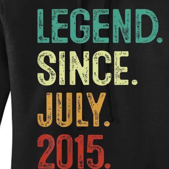 Kids 8 Years Old Legend Since July 2015 8th Birthday Women's Pullover Hoodie