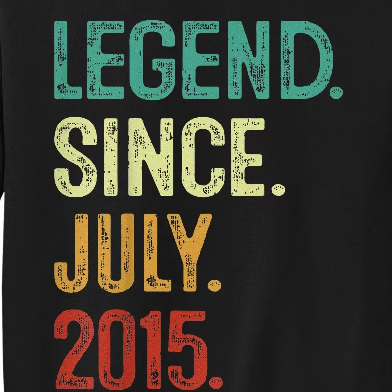 Kids 8 Years Old Legend Since July 2015 8th Birthday Tall Sweatshirt