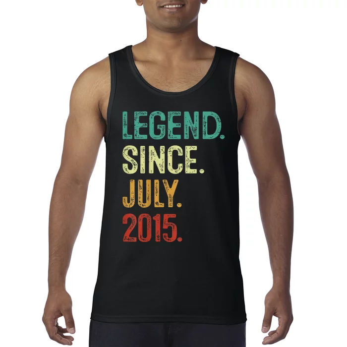 Kids 8 Years Old Legend Since July 2015 8th Birthday Tank Top