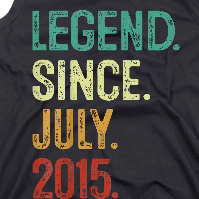 Kids 8 Years Old Legend Since July 2015 8th Birthday Tank Top