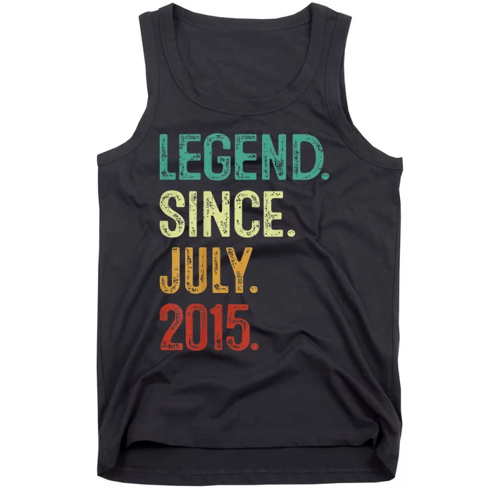 Kids 8 Years Old Legend Since July 2015 8th Birthday Tank Top