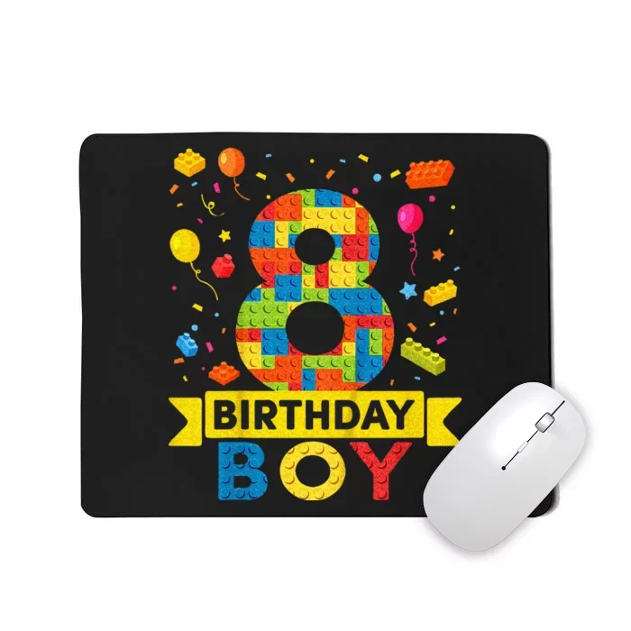 Kids 8 Year Old Building Blocks 8th Birthday Boy Mousepad