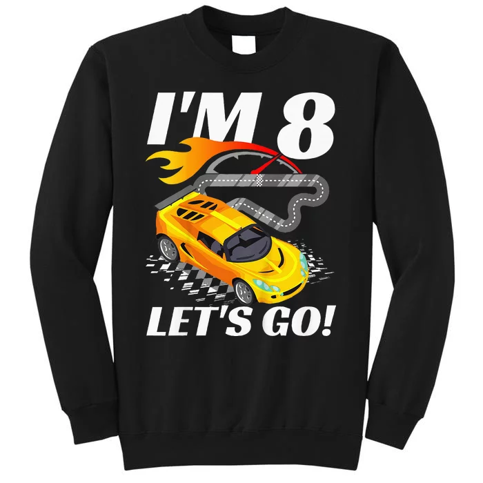 Kids 8 Year Old 8th Racing Racecar Birthday Party Sweatshirt