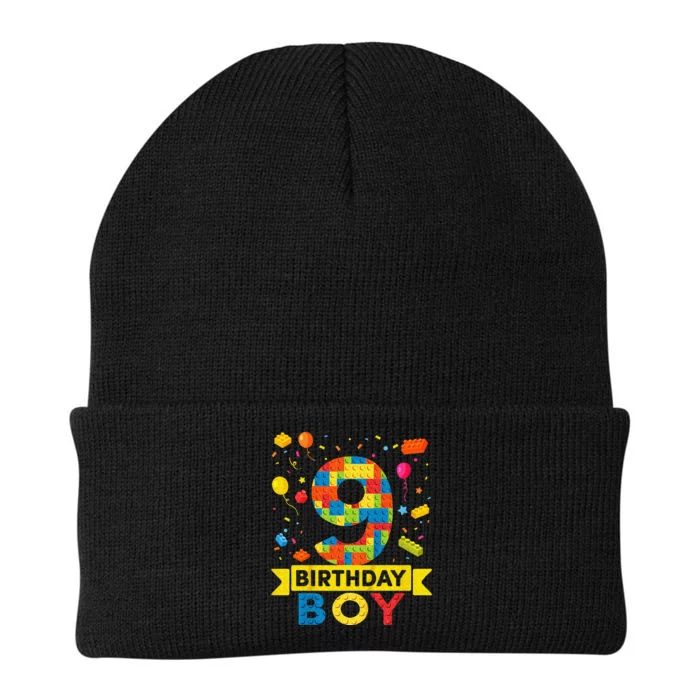 Kids 9 Year Old Building Blocks 9th Birthday Boy Knit Cap Winter Beanie