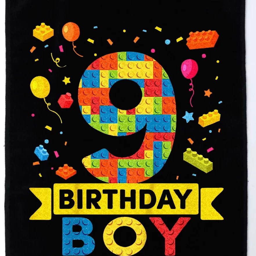 Kids 9 Year Old Building Blocks 9th Birthday Boy Platinum Collection Golf Towel