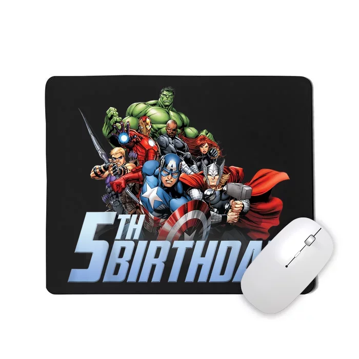 K.i.d.s A.v.e.n.g.er.s Action Shot 5th Birthday Mousepad