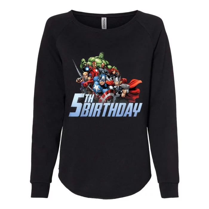 K.i.d.s A.v.e.n.g.er.s Action Shot 5th Birthday Womens California Wash Sweatshirt