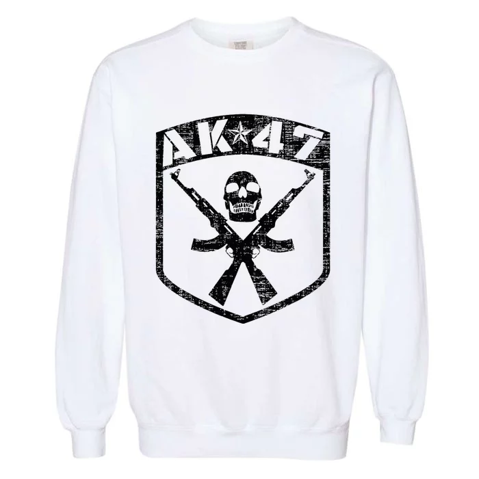 Kalashnikov Ak47 Assault Rifle Skull Garment-Dyed Sweatshirt