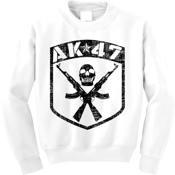 Kalashnikov Ak47 Assault Rifle Skull Kids Sweatshirt