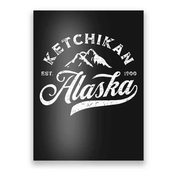 Ketchikan Alaska Ak Mountains Vintage Vacation Souvenir Poster