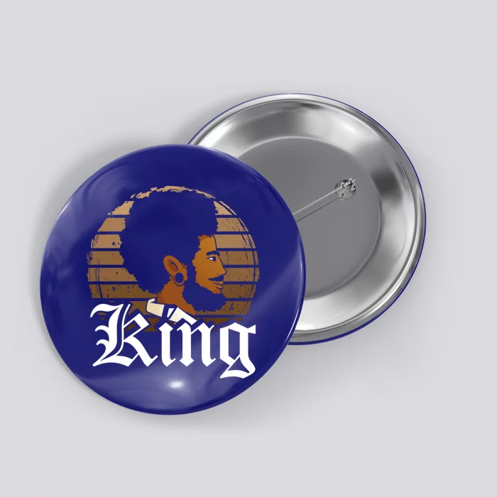 King African American Father Black Dad Afro Family Pride Gift Button