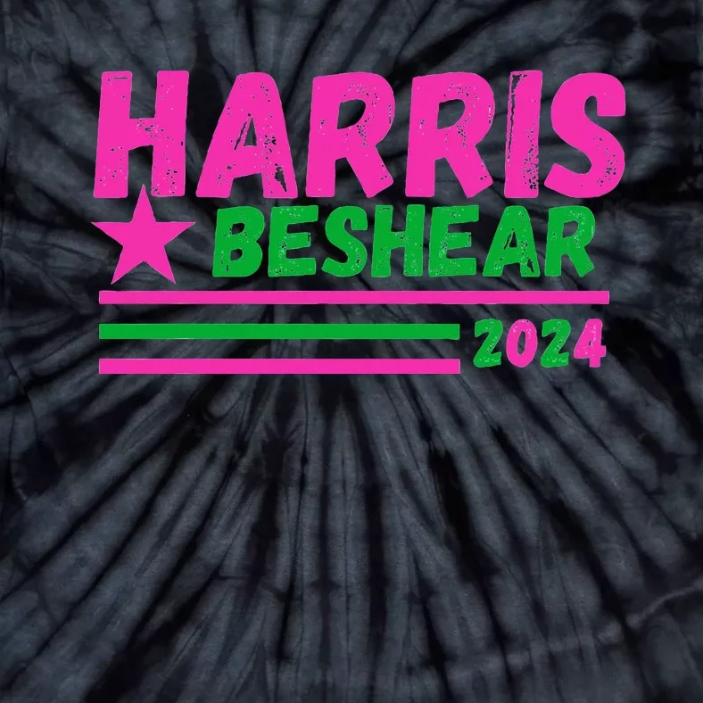 Kamala Andy Beshear 2024 Retro Strip Star Harris Green Tie-Dye T-Shirt