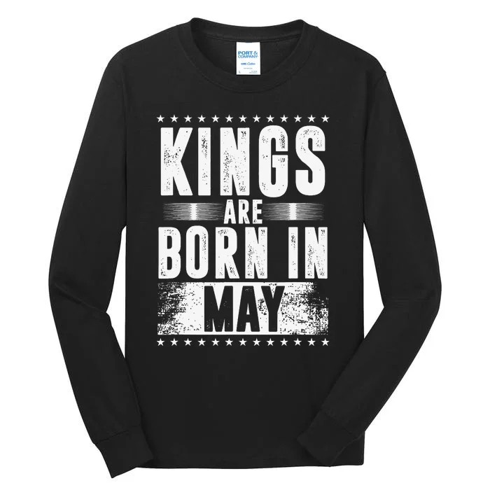 Kings Are Born In May Month Zodiac Sign Gemini Taurus Gift Tall Long Sleeve T-Shirt