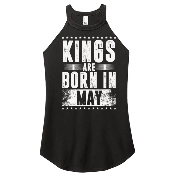 Kings Are Born In May Month Zodiac Sign Gemini Taurus Gift Women’s Perfect Tri Rocker Tank