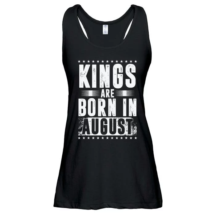 Kings Are Born In August Zodiac Sign Virgo Leo Month Gift Ladies Essential Flowy Tank