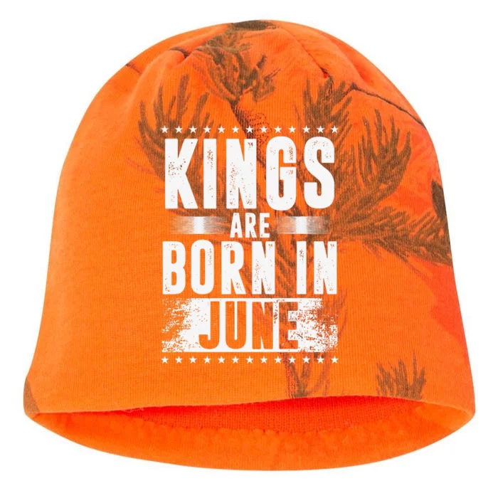 Kings Are Born In June Month Zodiac Sign Cancer Gemini Gift Kati - Camo Knit Beanie