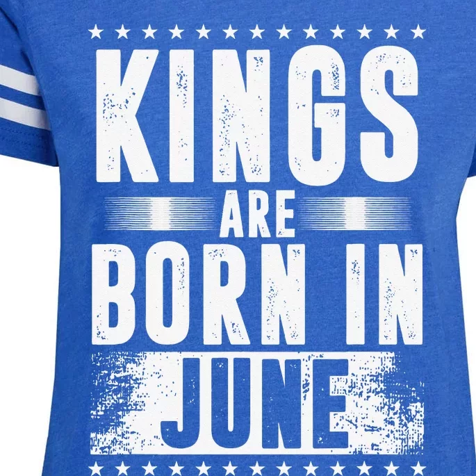 Kings Are Born In June Month Zodiac Sign Cancer Gemini Gift Enza Ladies Jersey Football T-Shirt