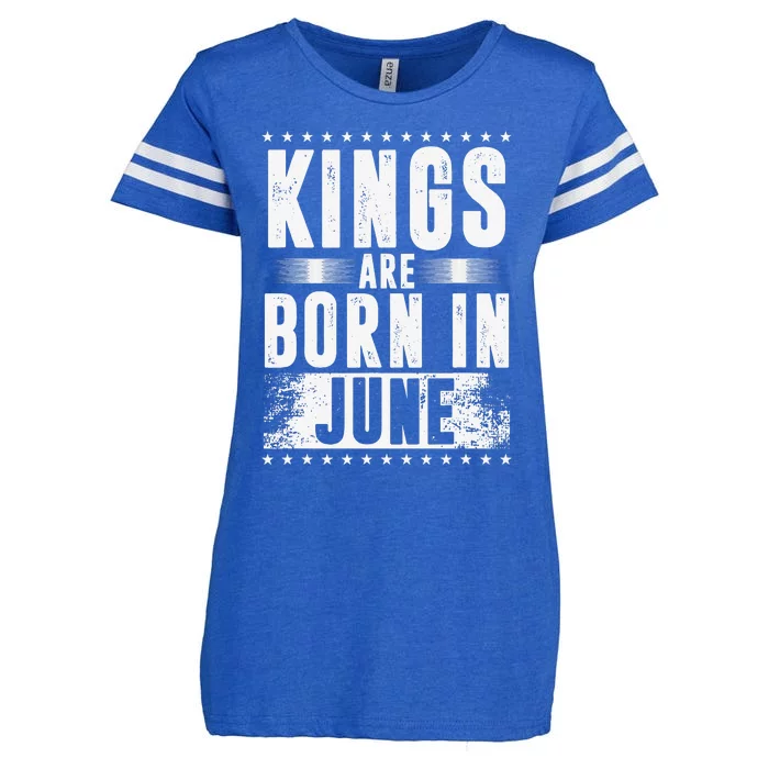 Kings Are Born In June Month Zodiac Sign Cancer Gemini Gift Enza Ladies Jersey Football T-Shirt