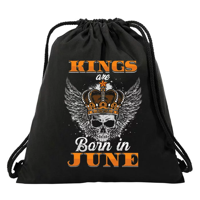 Kings Are Born In June Month Zodiac Sign Gemini Cancer Gift Drawstring Bag