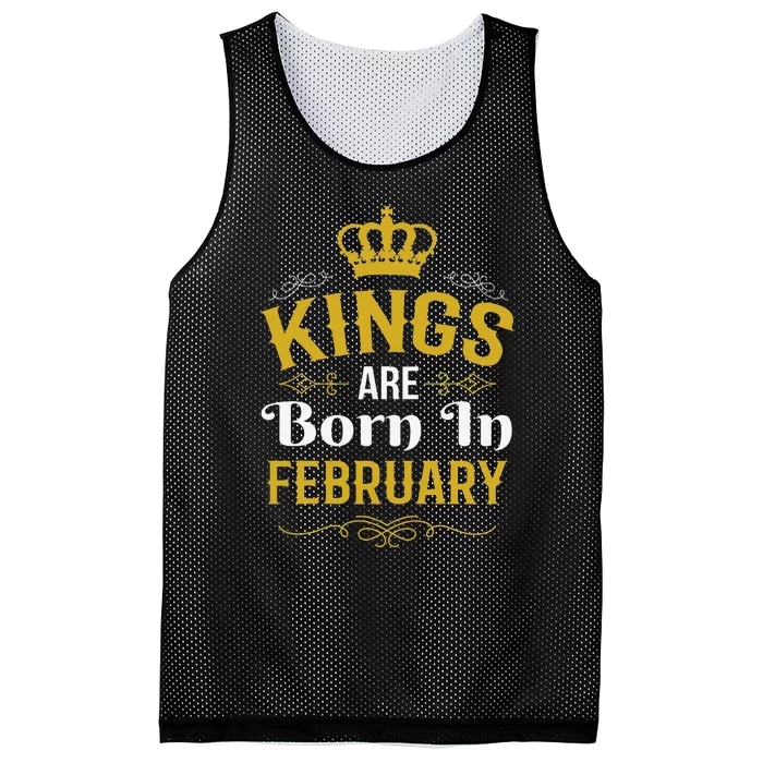 Kings Are Born In February February Birthday Mesh Reversible Basketball Jersey Tank