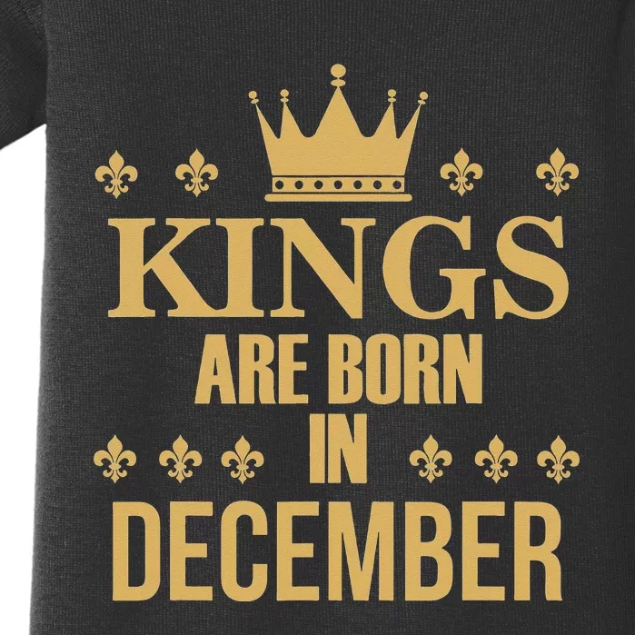 Kings Are Born In December Birthday Baby Bodysuit