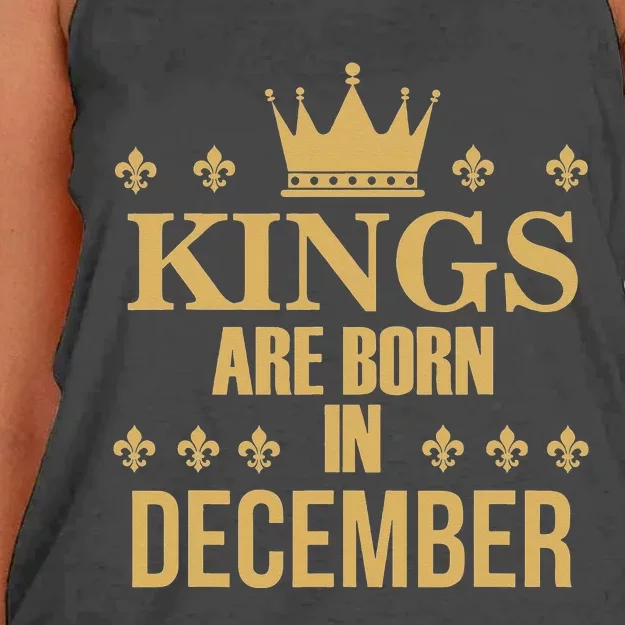 Kings Are Born In December Birthday Women's Knotted Racerback Tank