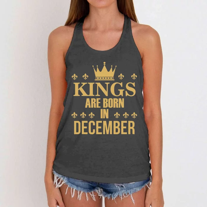 Kings Are Born In December Birthday Women's Knotted Racerback Tank