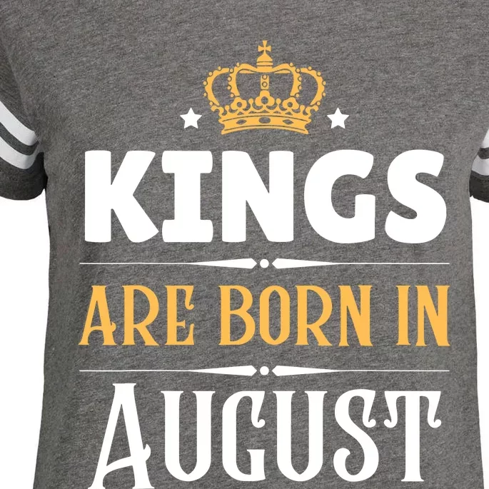 Kings Are Born In August Birthday Crown Enza Ladies Jersey Football T-Shirt