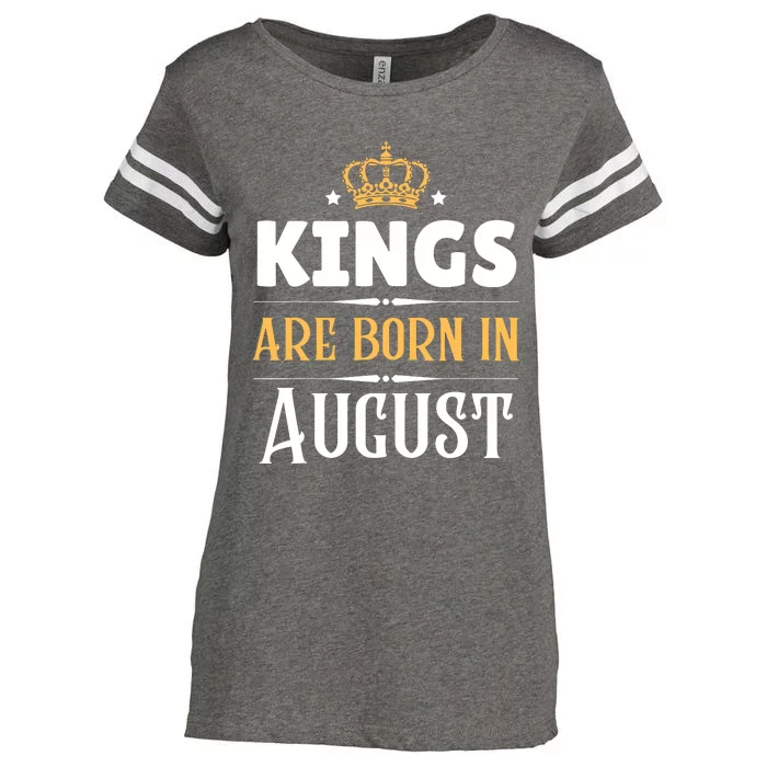 Kings Are Born In August Birthday Crown Enza Ladies Jersey Football T-Shirt