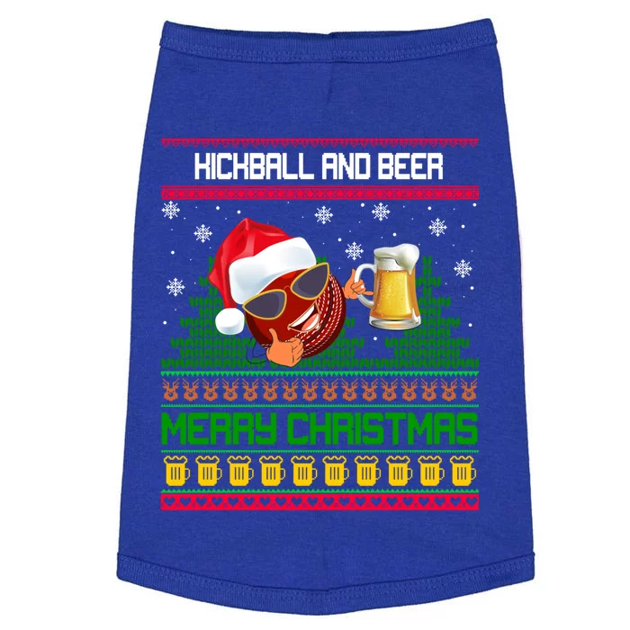 Kickball And Beer Lover Merry Christmas Ugly Xmas Gift Doggie Tank