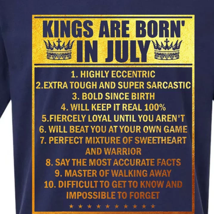 Kings Are Born In July Birthday Month Cancer Taurus Zodiac Sueded Cloud Jersey T-Shirt