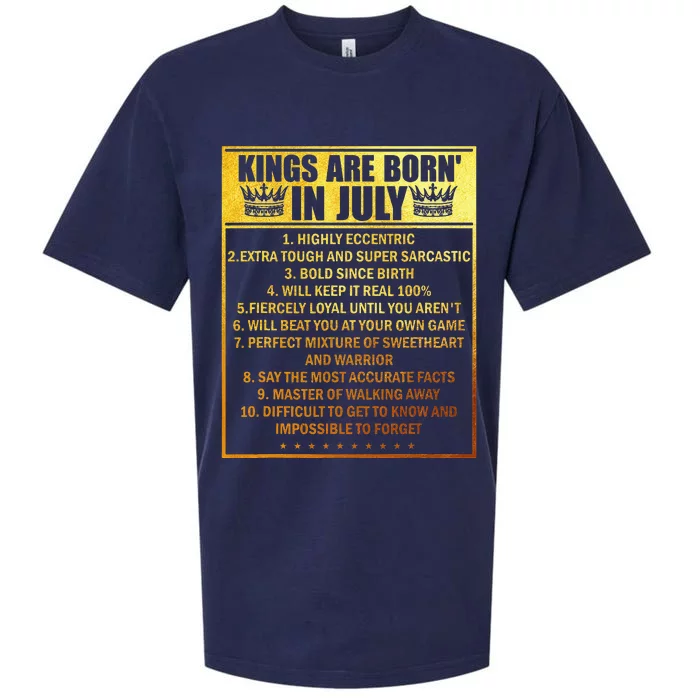 Kings Are Born In July Birthday Month Cancer Taurus Zodiac Sueded Cloud Jersey T-Shirt