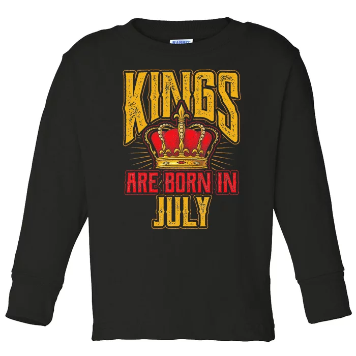 Kings Are Born In July Birthday Toddler Long Sleeve Shirt