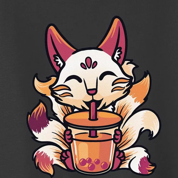 Kitsune Anime Boba Japanese Bubble Tea Cute Fox Kawaii Toddler T-Shirt