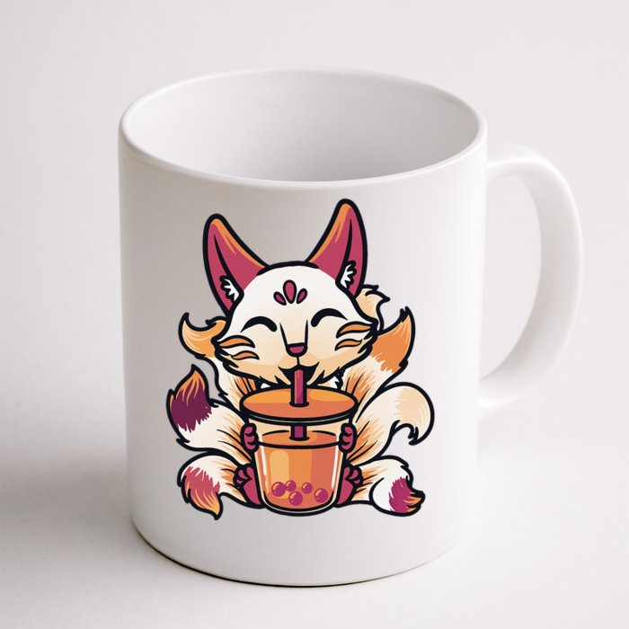 Kitsune Anime Boba Japanese Bubble Tea Cute Fox Kawaii Front & Back Coffee Mug