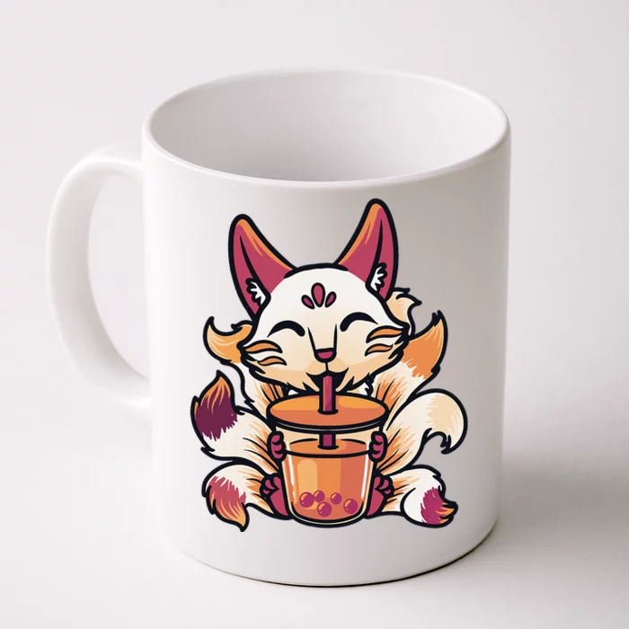 Kitsune Anime Boba Japanese Bubble Tea Cute Fox Kawaii Front & Back Coffee Mug