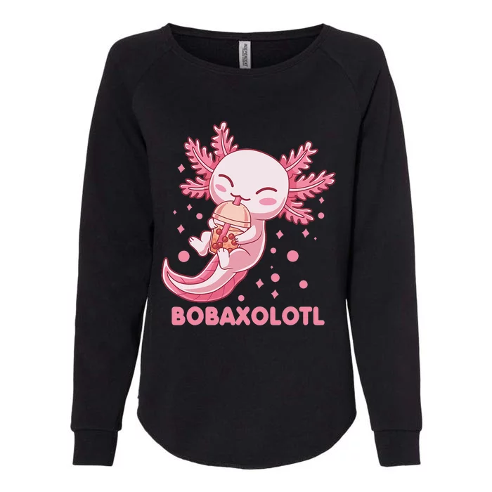 Kawaii Axolotl Bobaxolotl Boba Tea Bubble Milk Anime Womens California Wash Sweatshirt