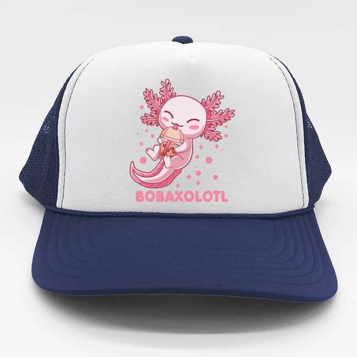 Kawaii Axolotl Bobaxolotl Boba Tea Bubble Milk Anime Trucker Hat