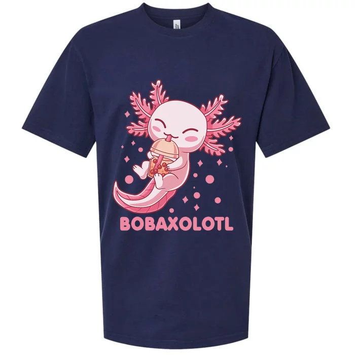 Kawaii Axolotl Bobaxolotl Boba Tea Bubble Milk Anime Sueded Cloud Jersey T-Shirt