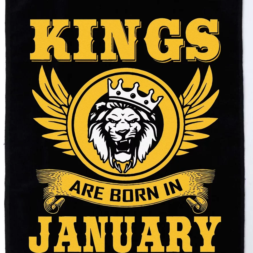 Kings Are Born In January Birthday Gift Platinum Collection Golf Towel