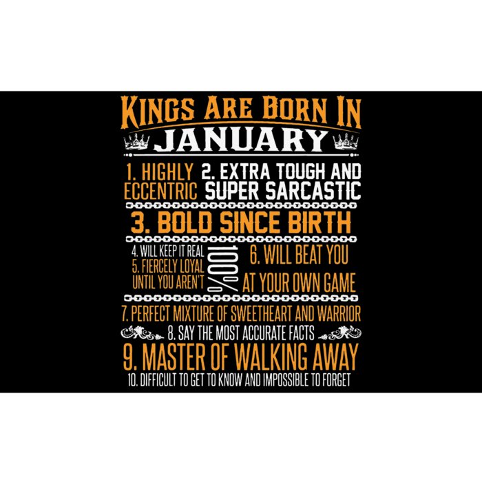 Kings Are Born In January January Birthday Bumper Sticker