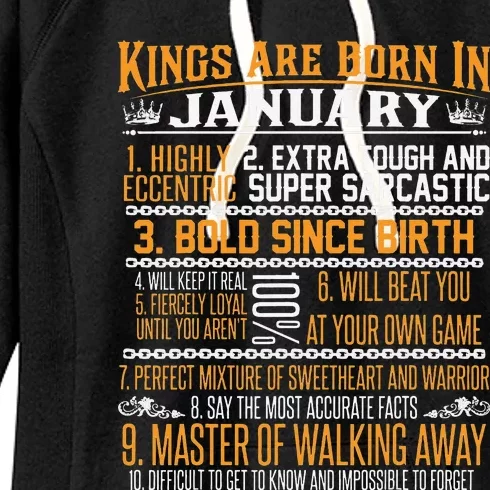 Kings Are Born In January January Birthday Women's Fleece Hoodie