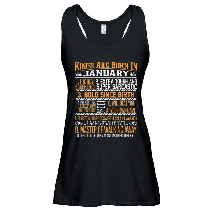 Kings Are Born In January January Birthday Ladies Essential Flowy Tank