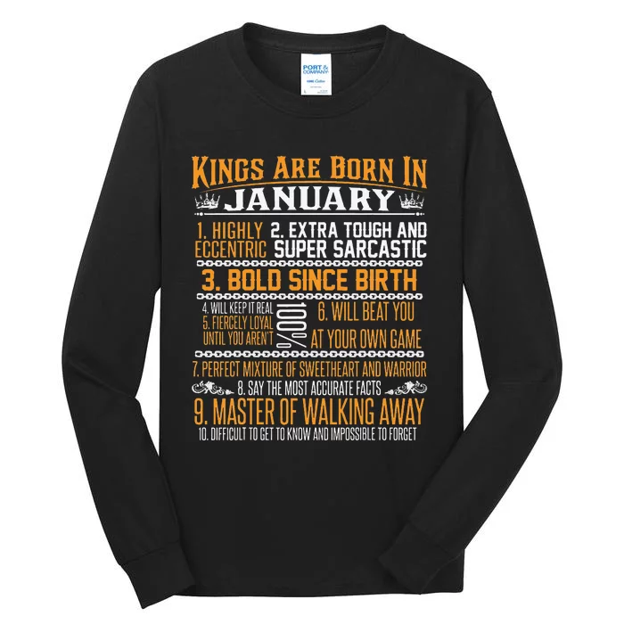 Kings Are Born In January January Birthday Tall Long Sleeve T-Shirt