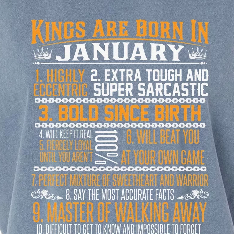 Kings Are Born In January January Birthday Garment-Dyed Women's Muscle Tee